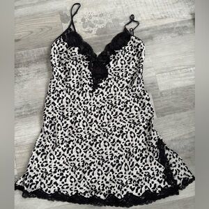 Victoria's Secret Black and White Cheetah Print Chemise